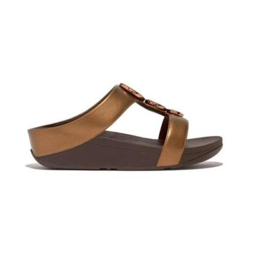 Bronzen Kralen Sandalen Fitflop , Brown , Dames