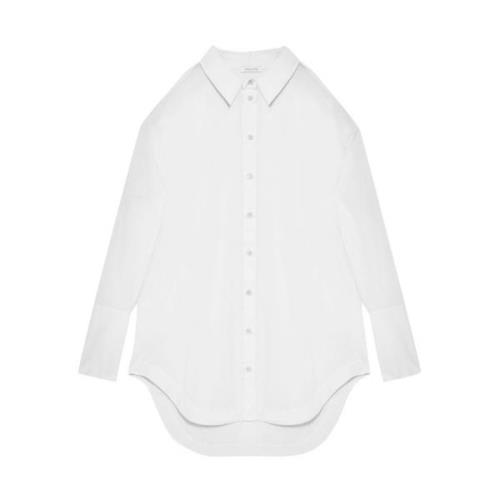 Witte Katoenen Popeline Shirt Cut-Out Patrizia Pepe , White , Dames