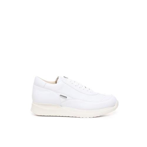 Witte Nappa Sneakers met Stalen Logo Paciotti , White , Dames