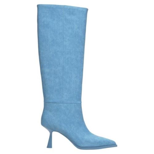 Dames Blauwe Kniehoge Stiletto Laarzen Er00113874 Estro , Blue , Dames