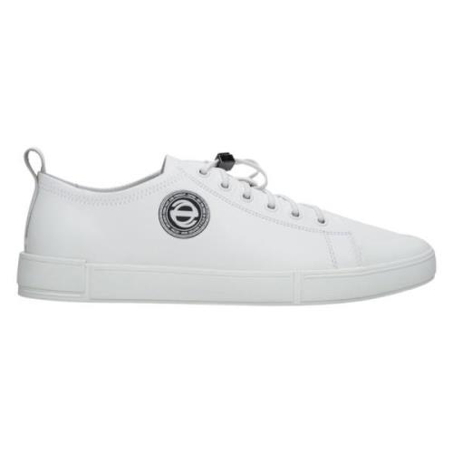 Heren Witte Lage Sneakers gemaakt van Echt Leer Er00112409 Estro , Whi...