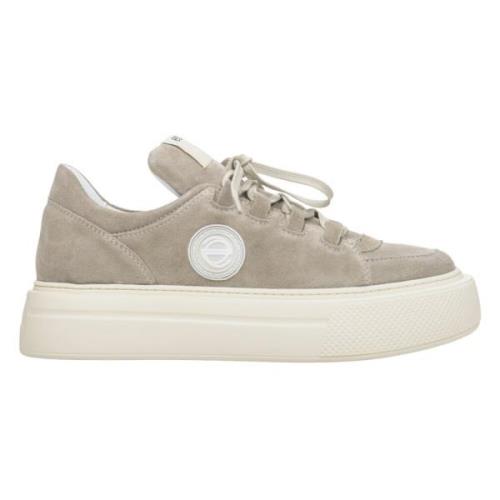 Beige Velours Platform Sneakers Estro , Beige , Dames