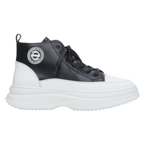 Dames Zwart & Wit Leren High-Top Sneakers Er00113462 Estro , Black , D...