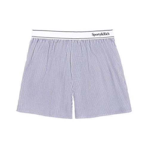 Blauwe Streep Katoenen Shorts Sporty & Rich , Multicolor , Dames