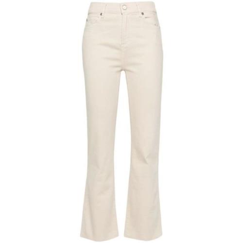 Gekleurde stretch jeans met rauwe snit 7 For All Mankind , Beige , Dam...