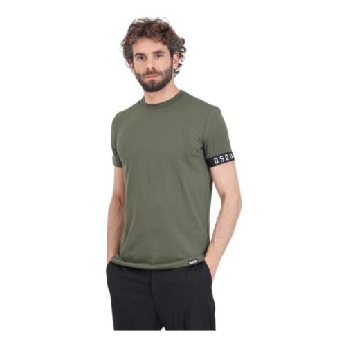 Taped T-Shirt Heren Donkergroen Dsquared2 , Green , Heren