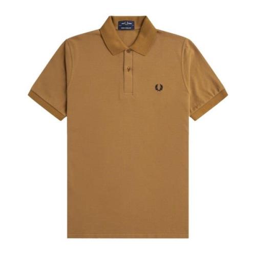 Originele effen polo donker karamel/marine Fred Perry , Brown , Heren