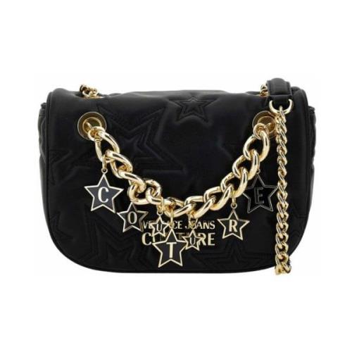 Schoudertas met zichtbaar logo Versace , Black , Dames