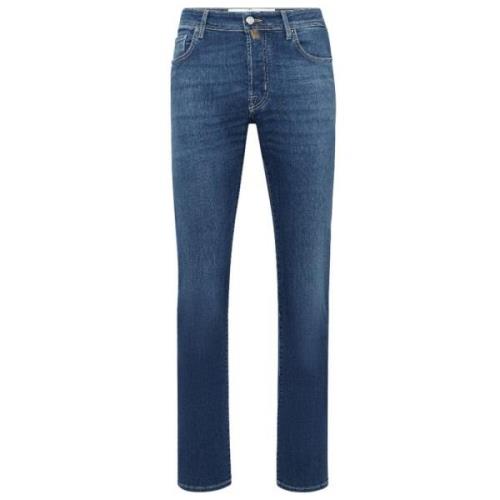 Slim Fit Donkerblauwe Denim Jeans Jacob Cohën , Blue , Heren