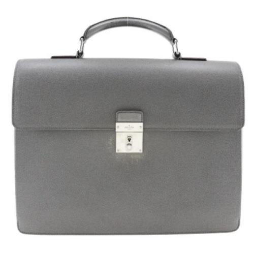 Pre-owned Leather briefcases Louis Vuitton Vintage , Gray , Dames