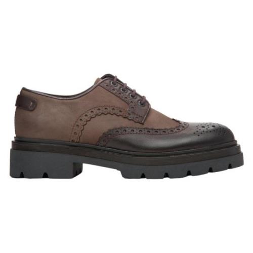 Heren Bruin Leren Brogues met Vetersluiting Er00113793 Estro , Brown ,...