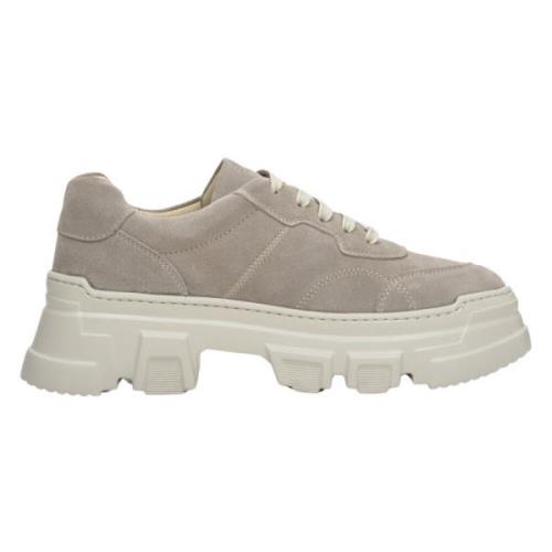 Dames Grijze Sneakers gemaakt van Suède op een Chunky Platform Er00113...