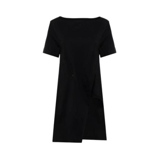 Katoenen Mini Jurk Boothals Courrèges , Black , Dames