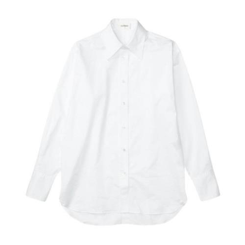 Lange mouwen shirt met achteropening detail Closed , White , Dames