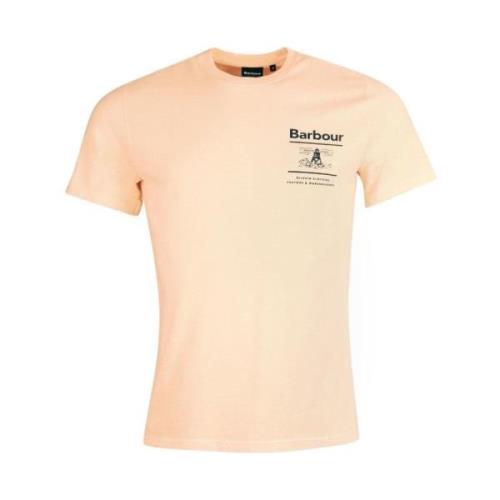 Nautische Stijl T-Shirt Koraalzand Barbour , Orange , Heren