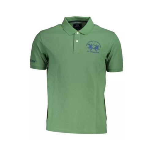 Groen Katoenen Polo Shirt, Korte Mouwen, Logo Borduursel La Martina , ...