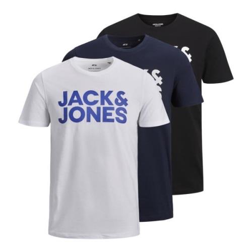 3-Pack Klassiek Logo T-Shirt Set Jack & Jones , Multicolor , Heren