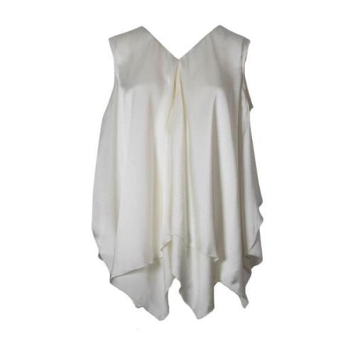 Gelaagde mouwloze top met SWAROSKI-detail High , White , Dames