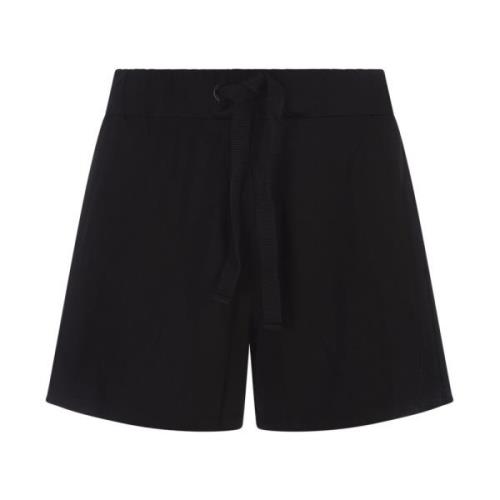 Zwarte Fleece Shorts met Grosgrain Details Moncler , Black , Dames