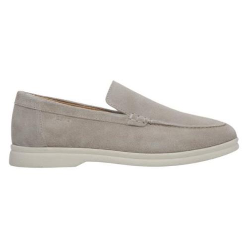 Dames Lichtgrijze Natuurlijke Velours Loafers Er00113368 Estro , Gray ...