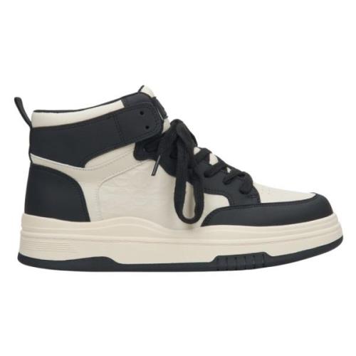 Dames Beige & Zwart Leren High-Top Sneakers Er00114291 Estro , Multico...