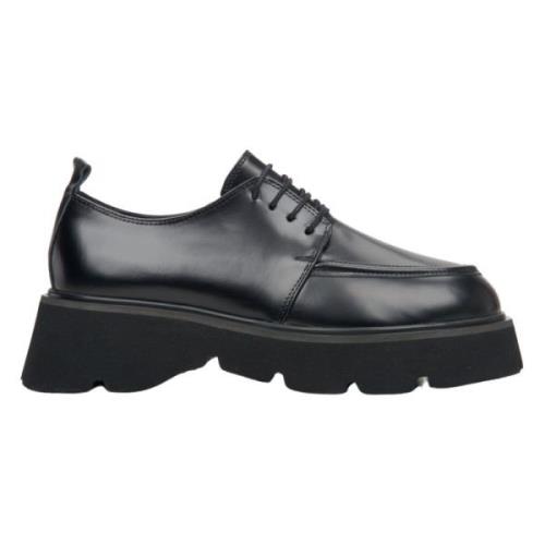 Dames Zwarte Leren Brogues met Dikke Zool Er00113810 Estro , Black , D...