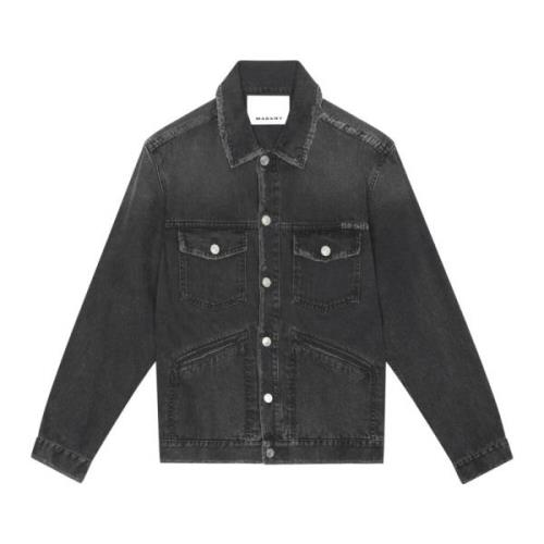 Zwarte Denim Jack Lange Mouw Isabel Marant , Black , Heren