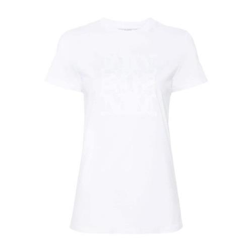 Geborduurd Logo Wit Katoenen T-shirt Max Mara , White , Dames