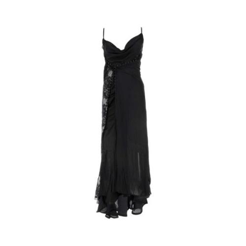 Elegante Zwarte Satijnen Jurk Y/Project , Black , Dames