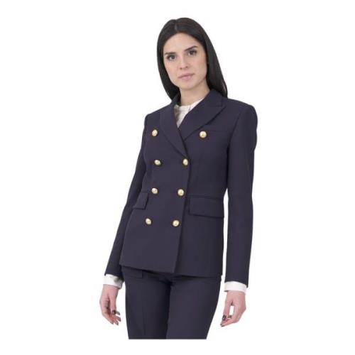 Dubbelbreasted wollen blazer - Navy Seafarer , Blue , Dames