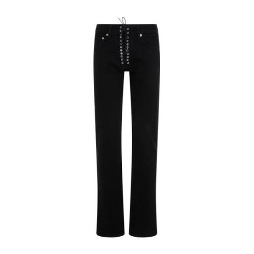 Zwarte Lace Up Slim Jeans Ludovic de Saint Sernin , Black , Dames