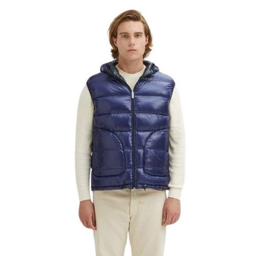 Omkeerbaar gewatteerd vest met capuchon Centogrammi , Blue , Heren