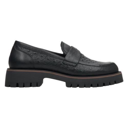 Elegante Zwarte Leren Loafers Estro , Black , Dames