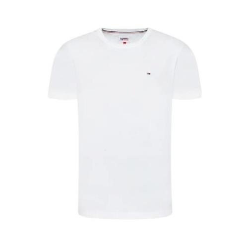 Casual Katoenen T-shirt Tommy Hilfiger , White , Heren