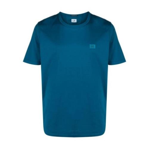 Korte Mouw T-shirt C.p. Company , Blue , Heren
