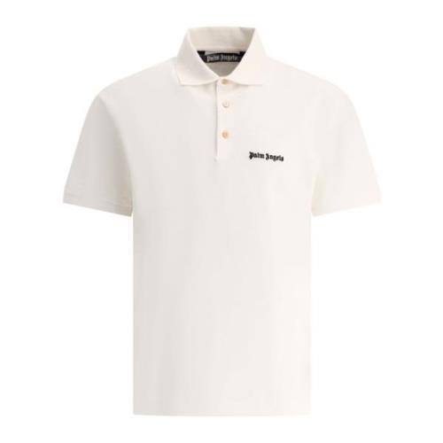 Klassiek Logo Polo Shirt Palm Angels , White , Heren