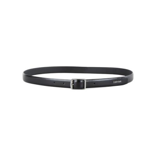 Smalle leren riem met metalen gesp Calvin Klein , Black , Dames