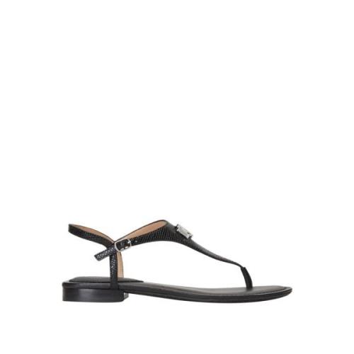 Zwarte Leren Sandalen Ellington Stijl Ralph Lauren , Black , Dames