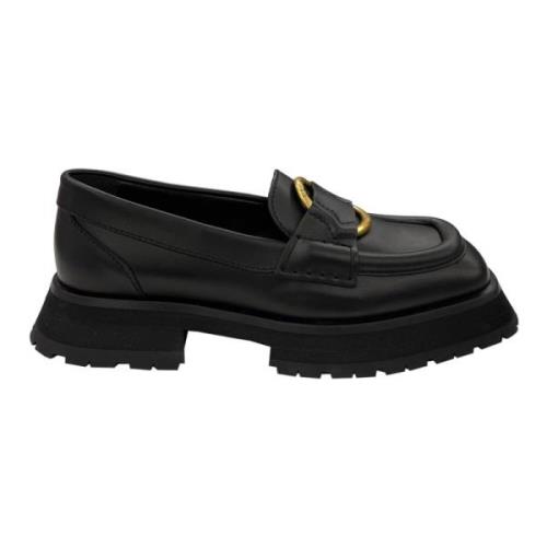 Zwarte Bell Loafer Schoenen Moncler , Black , Dames
