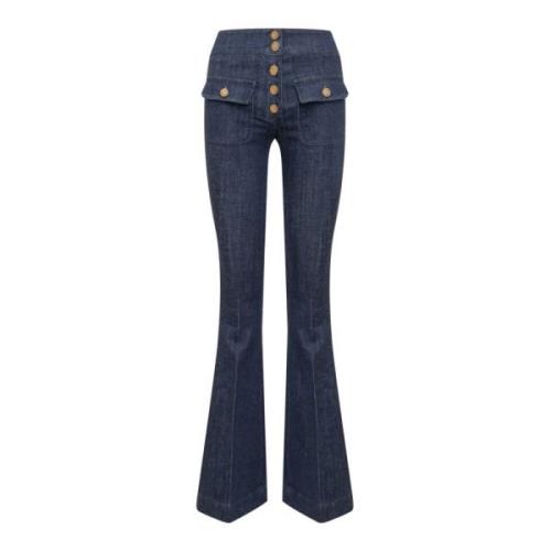 Hoge Taille Smalle Pijp Jeans Seafarer , Blue , Dames