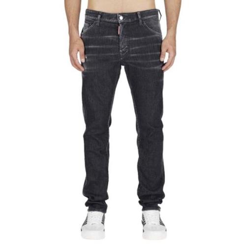 Zwarte Skater Jeans met Distressed Look Dsquared2 , Black , Heren