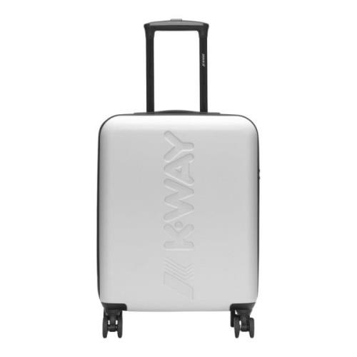 Kleine Wit-Blauw Kobalt Trolley K-Way , White , Unisex