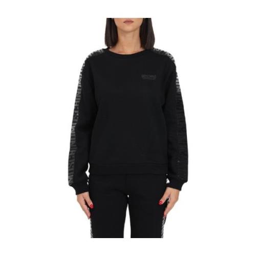Zwarte logo sweatshirt voor dames Moschino , Black , Dames