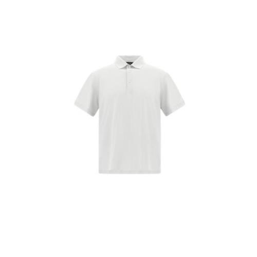 Ademende Crepe Voile Jersey Polo Shirt Herno , White , Heren