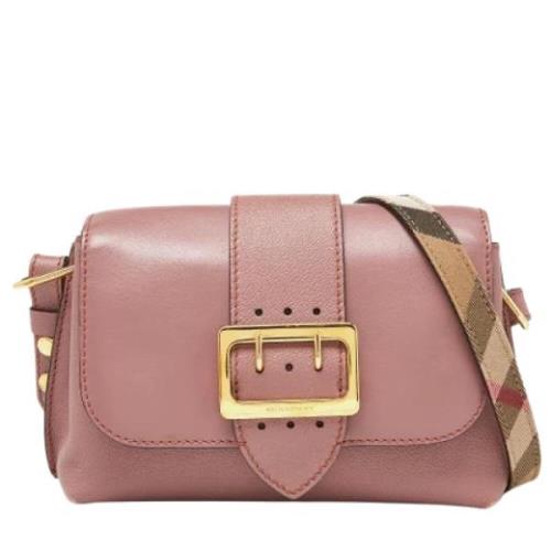 Pre-owned Leather shoulder-bags Burberry Vintage , Pink , Dames