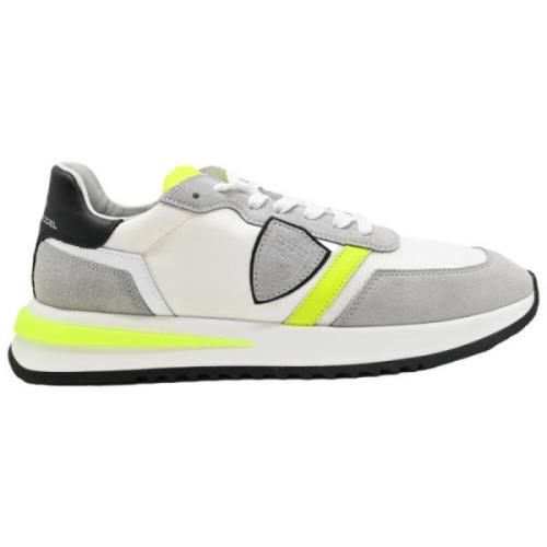 Neon Wit Geel Sneakers Philippe Model , Multicolor , Heren