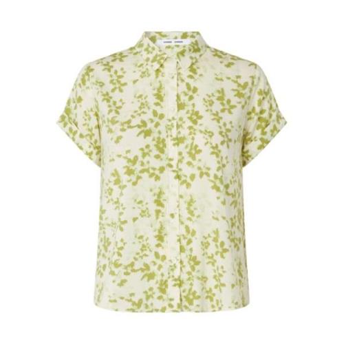 Groene Majan Korte Mouw Blouse Samsøe Samsøe , Multicolor , Dames