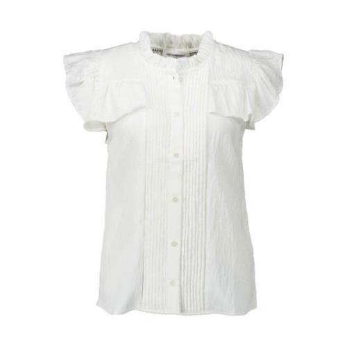 Witte Ruffle Top met Pintuck Co'Couture , White , Dames