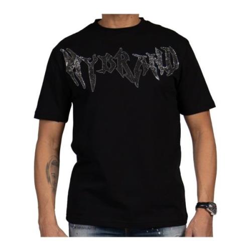 Katoenen T-shirt Zwart My Brand , Black , Heren