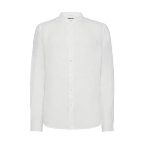 Witte Mandarin Kraag Shirt Peuterey , White , Heren